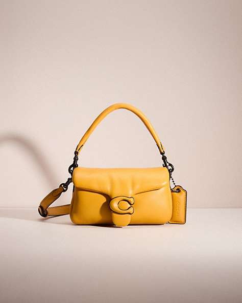 COACH®,RESTORED PILLOW TABBY SHOULDER BAG 18,Nappa leather,Mini,Pewter/Buttercup,Front View