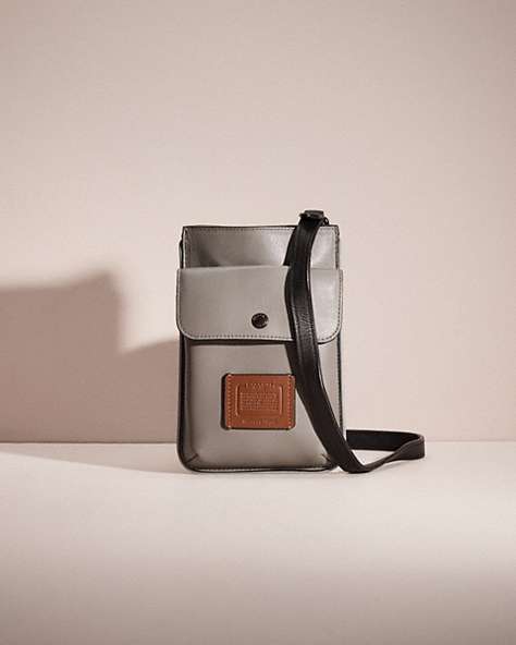 COACH®,RESTORED HYBRID POUCH IN COLORBLOCK,Smooth Leather,Grey/Silver,Front View