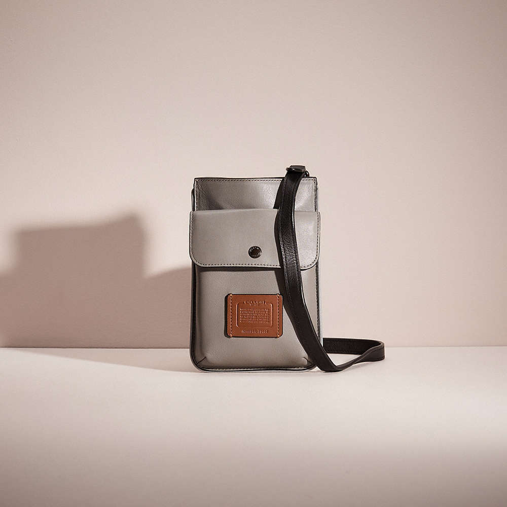 Shop Coach Restored Hybrid Pouch In Colorblock In Grey/silver