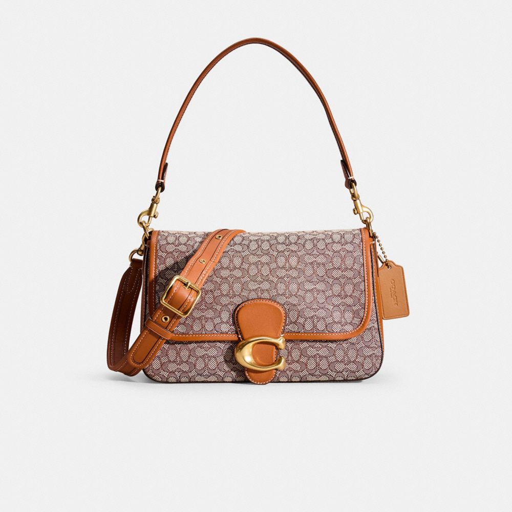 COACH®,Restored Soft Tabby Shoulder Bag In Micro Signature Jacquard,,Front View