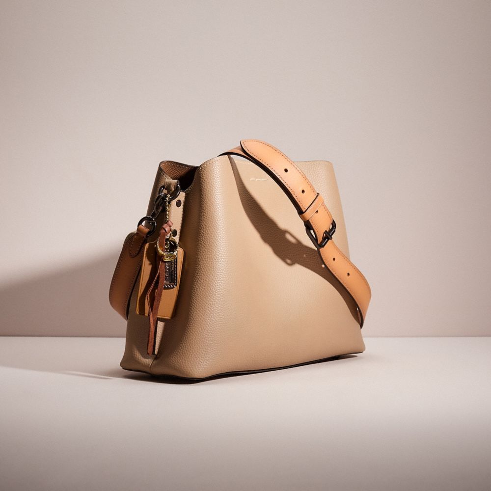 COACH®,Upcrafted Willow Shoulder Bag In Colorblock,,Angle View