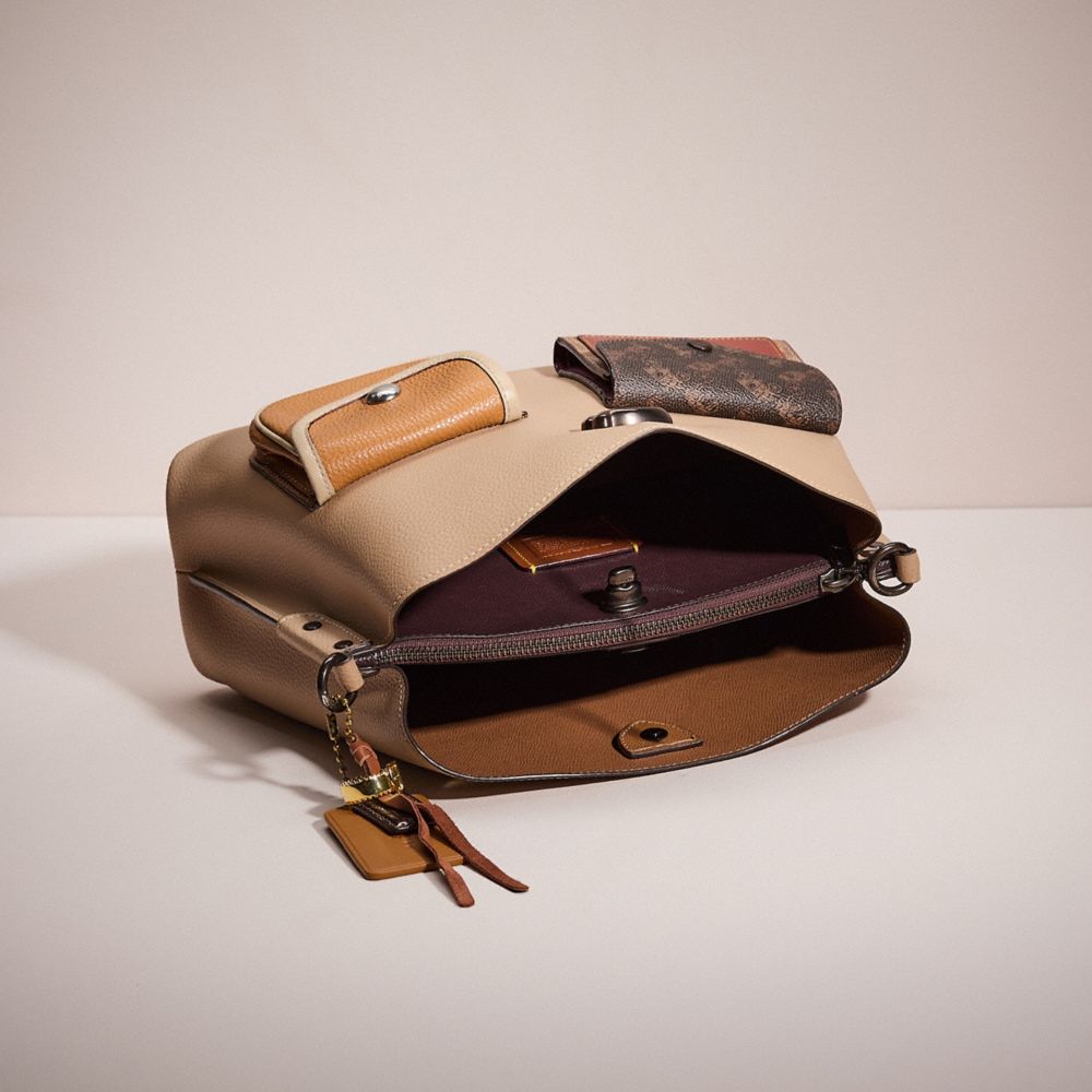 COACH®,Upcrafted Willow Shoulder Bag In Colorblock,,Inside View,Top View
