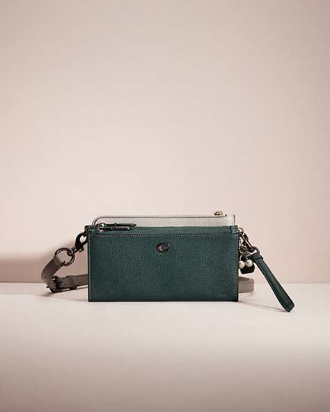 COACH®,UPCRAFTED DOUBLE-UP CREATION,Polished Pebble Leather,Mini,Pewter/Forest,Front View