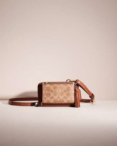 COACH®,UPCRAFTED DOUBLE-UP CREATION,Signature Coated Canvas/Leather,Mini,Brass/1941 Saddle,Front View