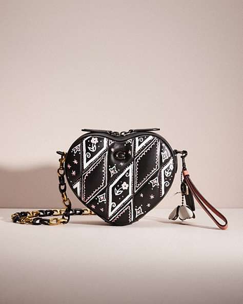 COACH®,UPCRAFTED HEART CROSSBODY WITH QUILTING,Nappa leather,Small,Denim Dream,Pewter/Black,Front View