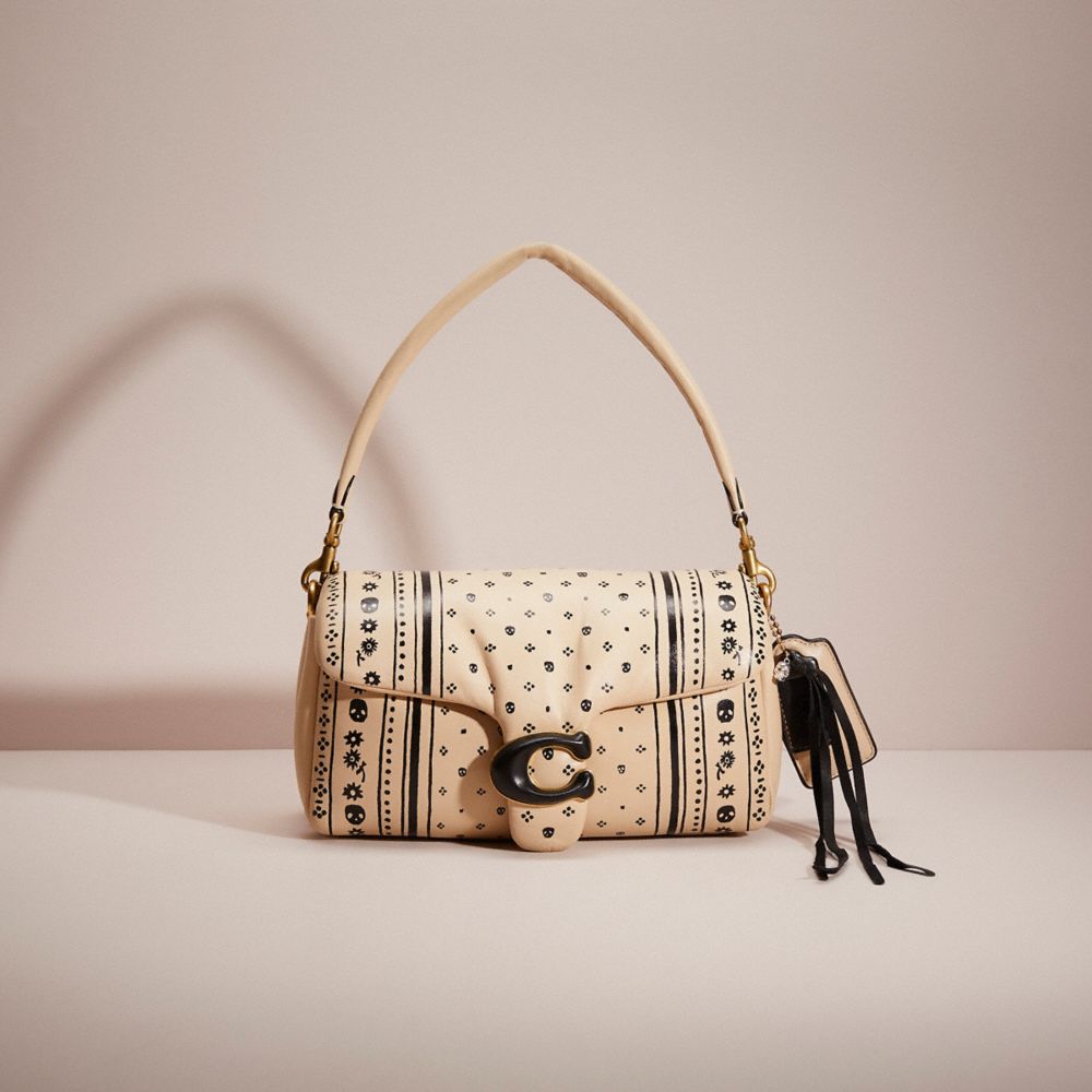 COACH®,UPCRAFTED PILLOW TABBY SHOULDER BAG 26,Nappa leather,Medium,Denim Dream,Brass/Ivory,Front View
