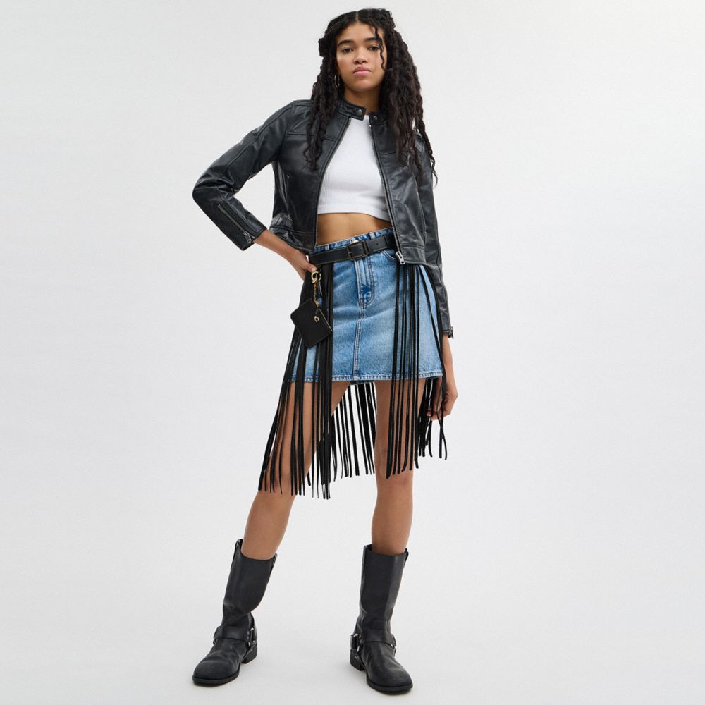 COACH®,Upcrafted Mini Clutch Fringe Belt Creation,,Detail View