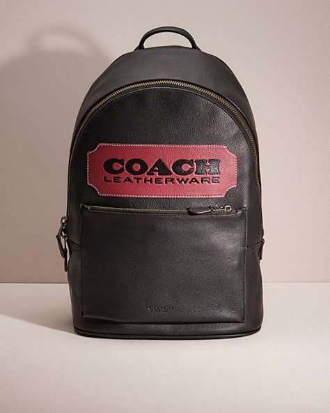 COACH®,UPCRAFTED METROPOLITAN SOFT BACKPACK,Polished Pebble Leather,X-Large,Gunmetal/Black,Front View