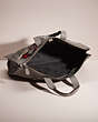 COACH®,UPCRAFTED METROPOLITAN SOFT BRIEF,Polished Pebble Leather,Medium,Gunmetal/Heather Grey,Inside View,Top View
