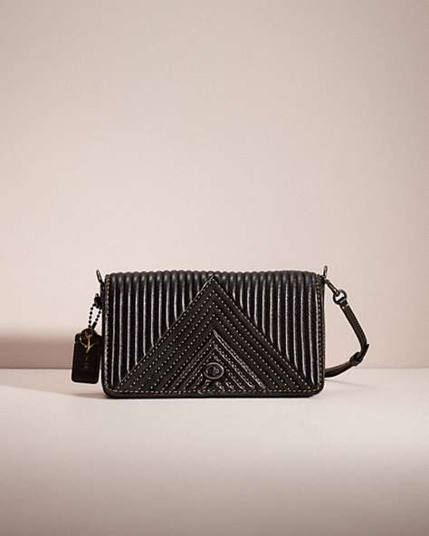 COACH®,UPCRAFTED DINKY,Glovetanned Leather,Mini,Pewter/Black Honey,Front View
