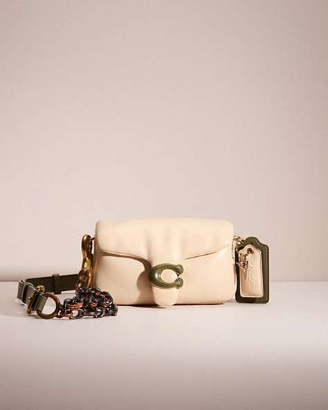 COACH®,UPCRAFTED PILLOW TABBY SHOULDER BAG 18,Nappa leather,Mini,Brass/Ivory,Front View