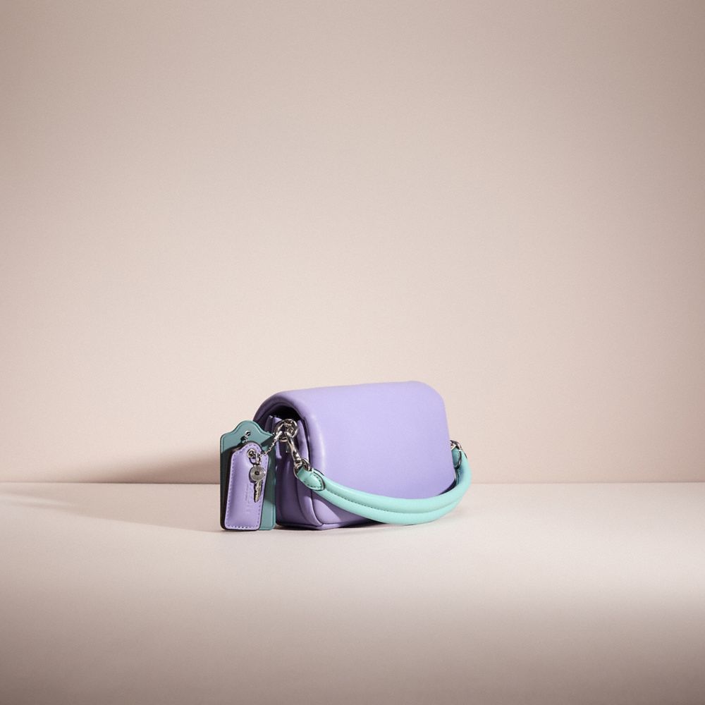 Shop Coach Upcrafted Pillow Tabby Shoulder Bag 18 In Silver/light Violet