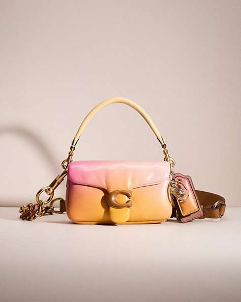 COACH®,UPCRAFTED PILLOW TABBY SHOULDER BAG 18 WITH OMBRE,Nappa leather,Mini,Brass/Petunia Multi,Front View