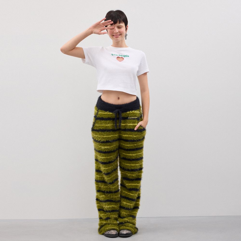 COACH®,Fuzzy Knit Pants,Recycled Nylon,Fuzzy Knit,Straight,Logo,Metal,Drawstring,Sustainable,Casual,Multi Color,Scale View