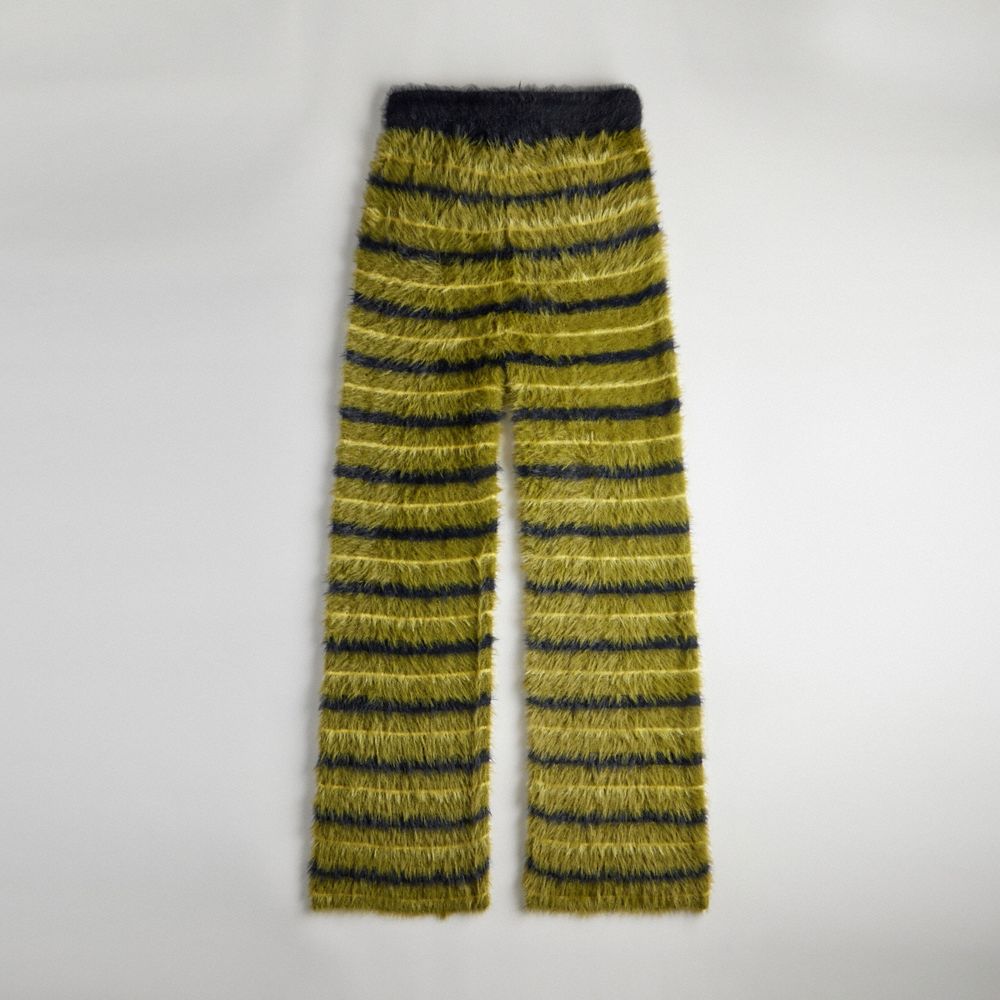 COACH®,Fuzzy Knit Pants,Recycled Nylon,Fuzzy Knit,Straight,Logo,Metal,Drawstring,Sustainable,Casual,Multi Color,Back View