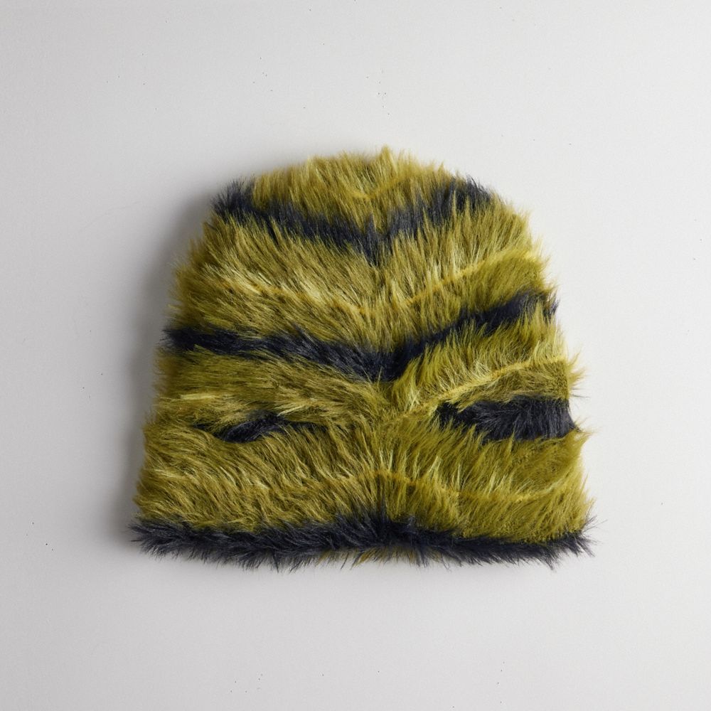 COACH®,Fuzzy Knit Beanie,,Back View