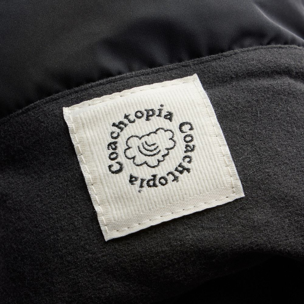 COACH®,Coachtopia Loop Mittens,Recycled Polyester,Mittens,Logo,Eco-Friendly,Casual,Black