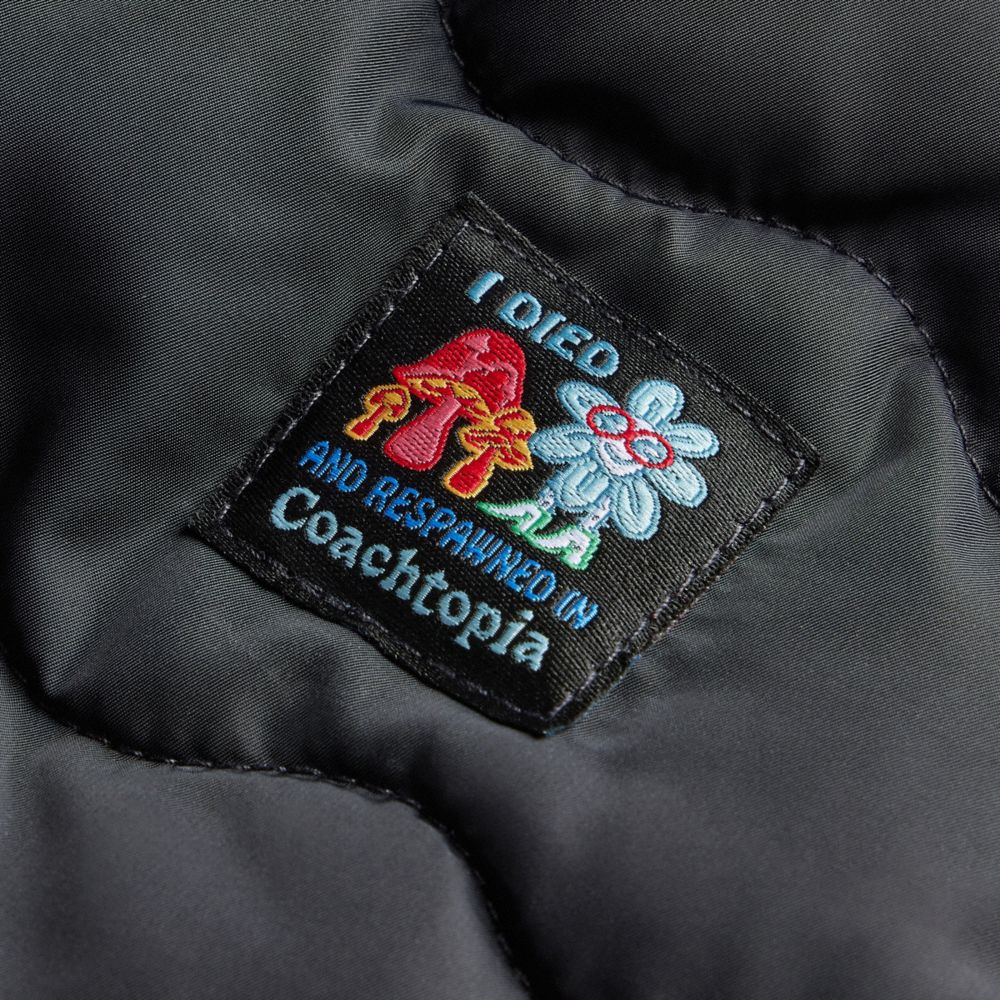 COACH®,Coachtopia Loop Mittens,Recycled Polyester,Mittens,Logo,Eco-Friendly,Casual,Black,Closer View