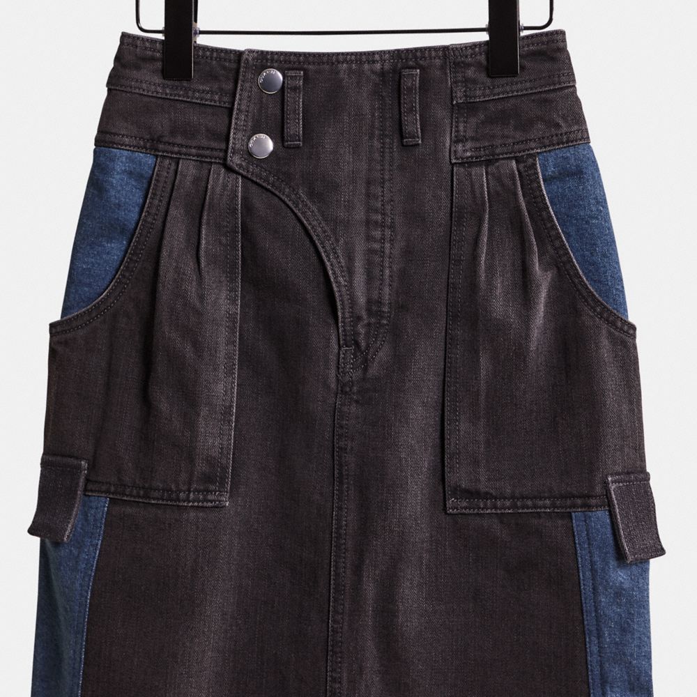 Coach Restored Denim Skirt In Black