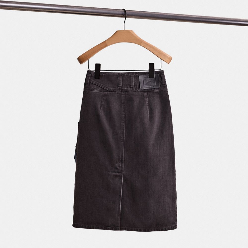 Coach Restored Denim Skirt In Black