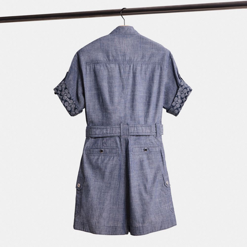 Coach Restored Belted Romper In Blue