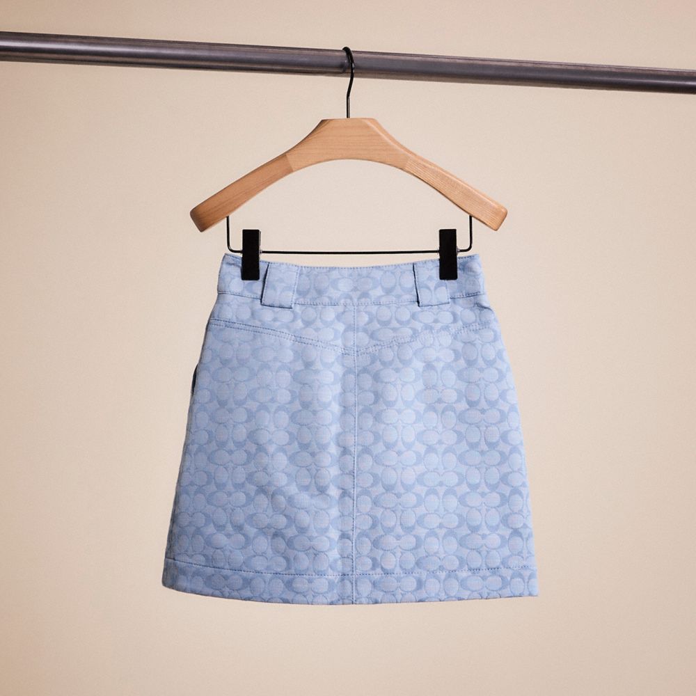 Shop Coach Restored Chambray Mini Skirt In Sig C Chambray