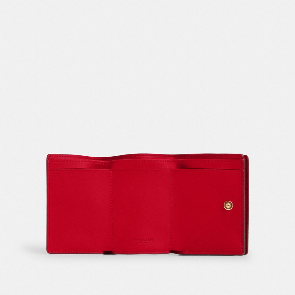 COACH®,オリガミ スモール トライフォールド ウォレット・カラーブロック シグネチャー キャンバス,ミニ財布(二つ折り&三つ折り),