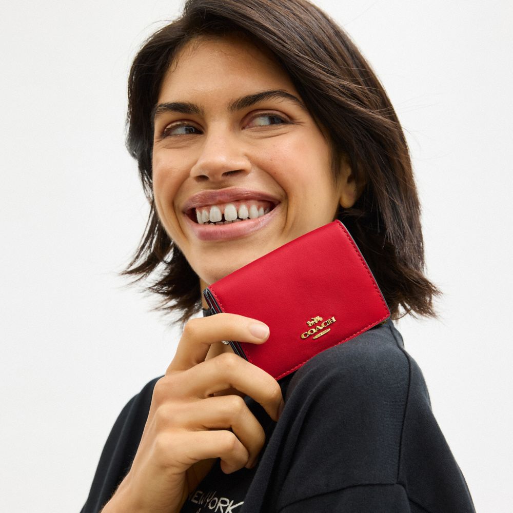 COACH®,オリガミ スモール トライフォールド ウォレット・カラーブロック シグネチャー キャンバス,ミニ財布(二つ折り&三つ折り),