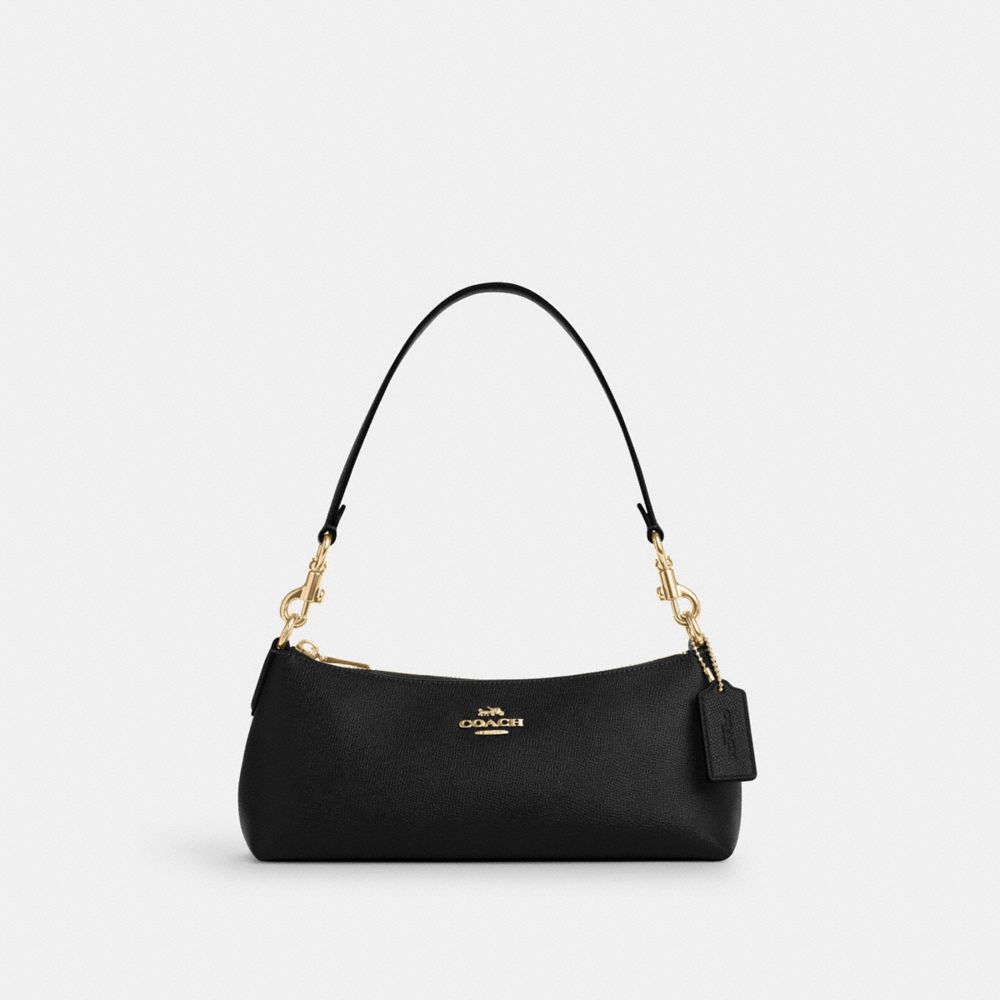 COACH®,Charlotte Shoulder Bag,Black,Front View image number 0