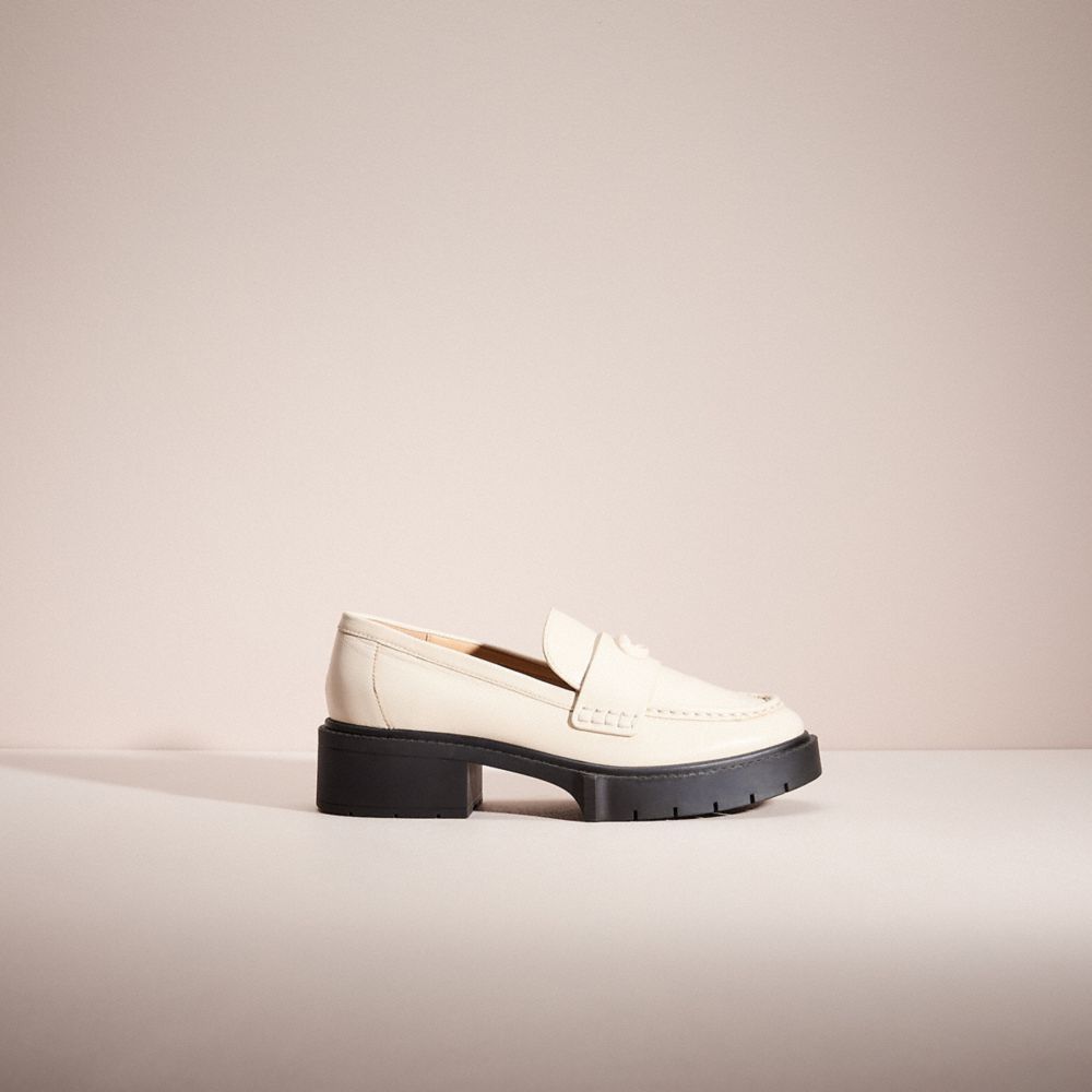 COACH®,RESTORED LEAH LOAFER,Chalk,Front View