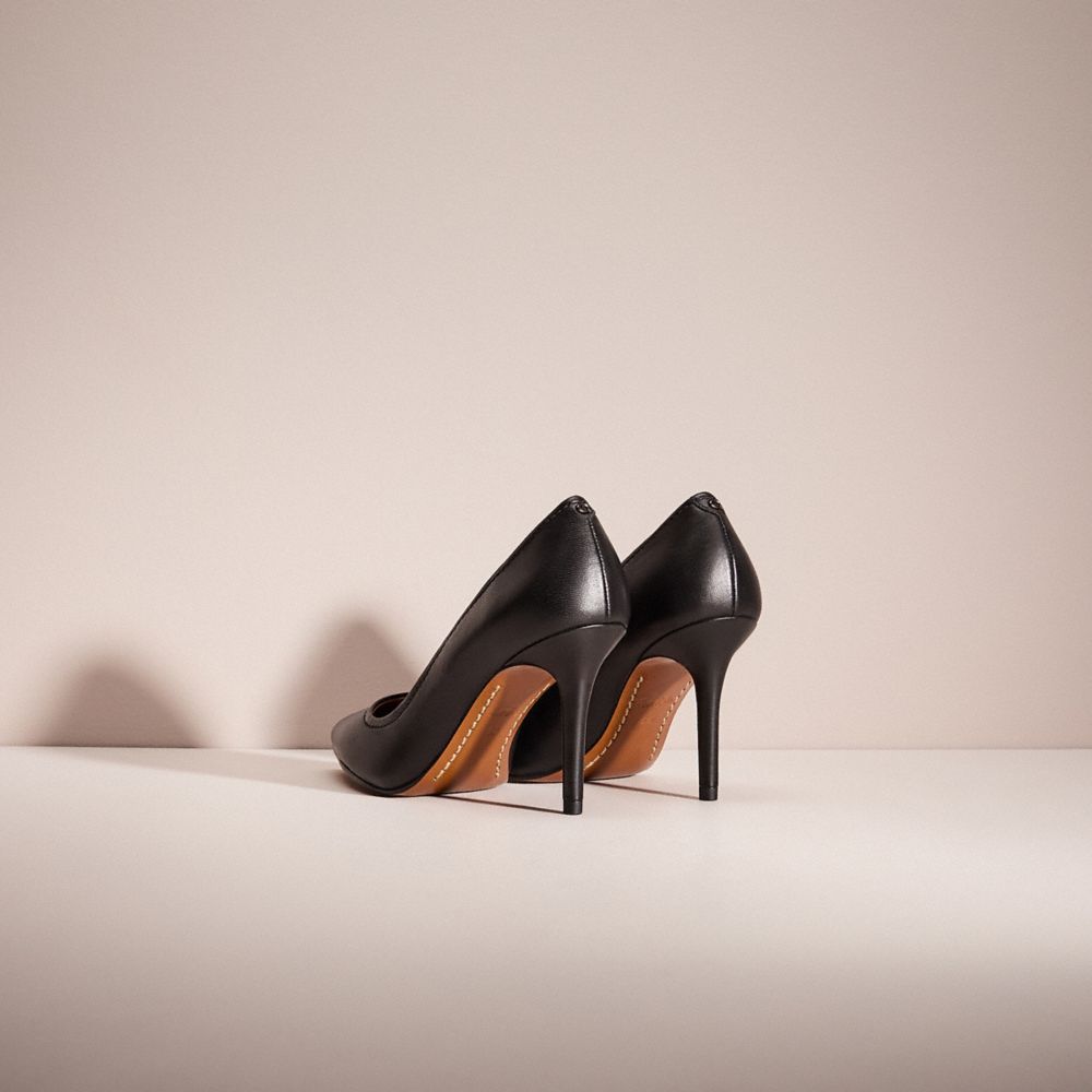 COACH®,Restored Waverly Pump,Lining Leather,Leather,Pumps,Day Party,Black,Back View