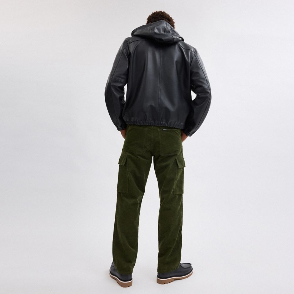 COACH®,Corduroy Cargo Pants,Cotton,Straight,Cargo,Casual,Olive,Scale View