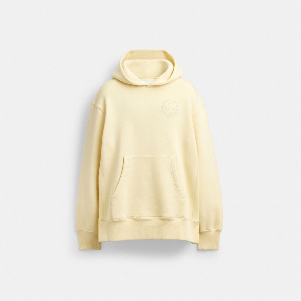 Yellow Oversized Signature Crest Hoodie In Organic Cotton