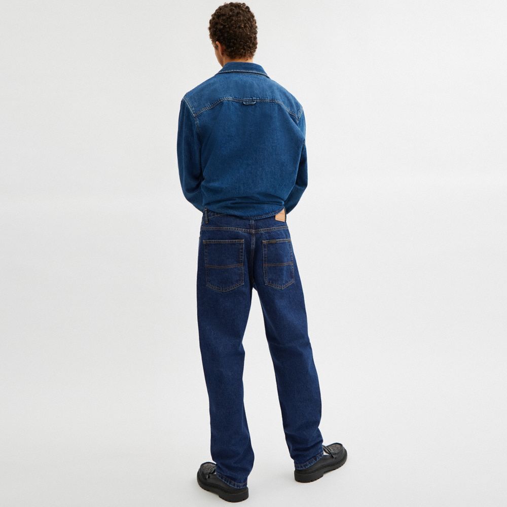 COACH®,Tapered Jeans,Cotton,Tapered,Straight,Pattern,Casual,,Scale View