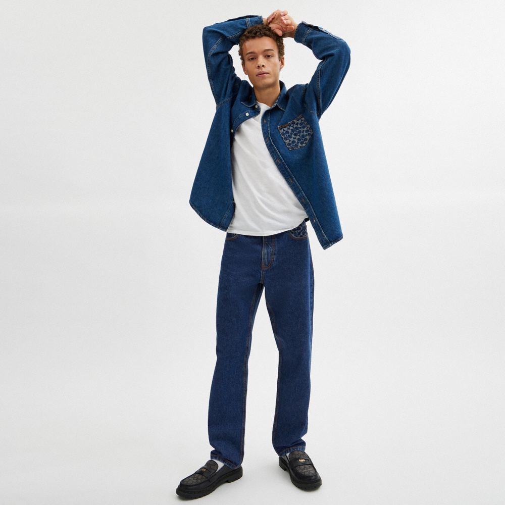 COACH®,テーパード ジーンズ,ボトムス,ﾀﾞｰｸｳｫｯｼｭ