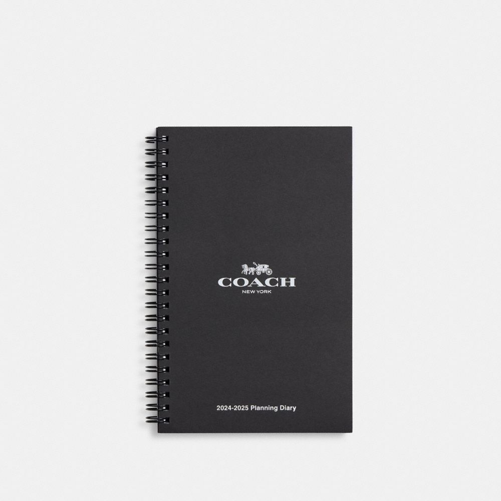 COACH®,2024   2025 6 X8 Spiral Diary Book,Notebook,Black,Front View