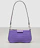 COACH®,Wavy Baguette Bag In Croc-Embossed Coachtopia Leather,Iris,Front View