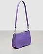 COACH®,Wavy Baguette Bag In Croc-Embossed Coachtopia Leather,Iris,Angle View