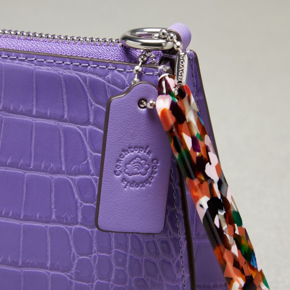 COACH®,Wavy Shoulder Bag In Croc Embossed Coachtopia Leather,