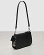 COACH®,Wavy Baguette Bag In Pebbled Coachtopia Leather,Black,Angle View