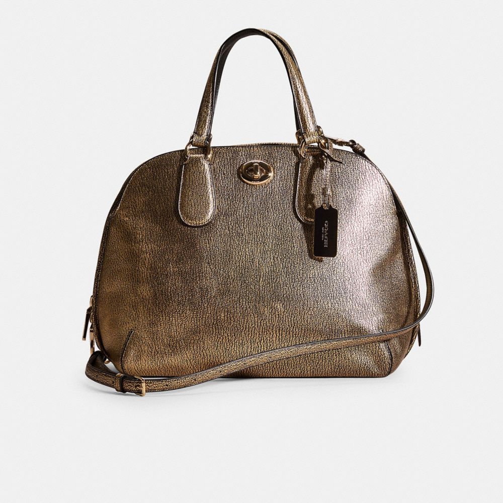 Coach Restored Prince Street Satchel In Light Gold/gold