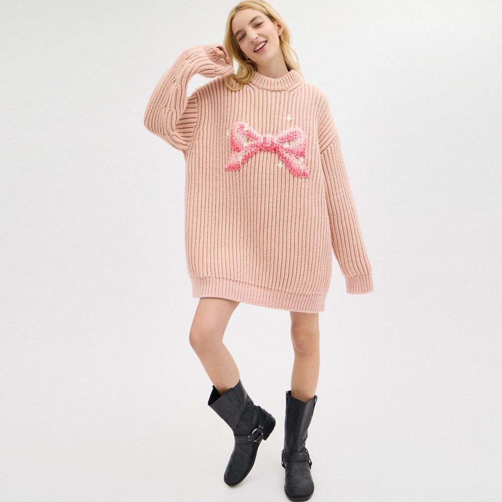 COACH®,BUY NOW BOW SWEATER,Pink,Scale View