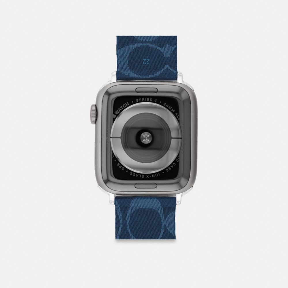 COACH®,Apple Watch® Strap, 42 Mm, 44 Mm And 45 Mm,Casual,Navy,Back View