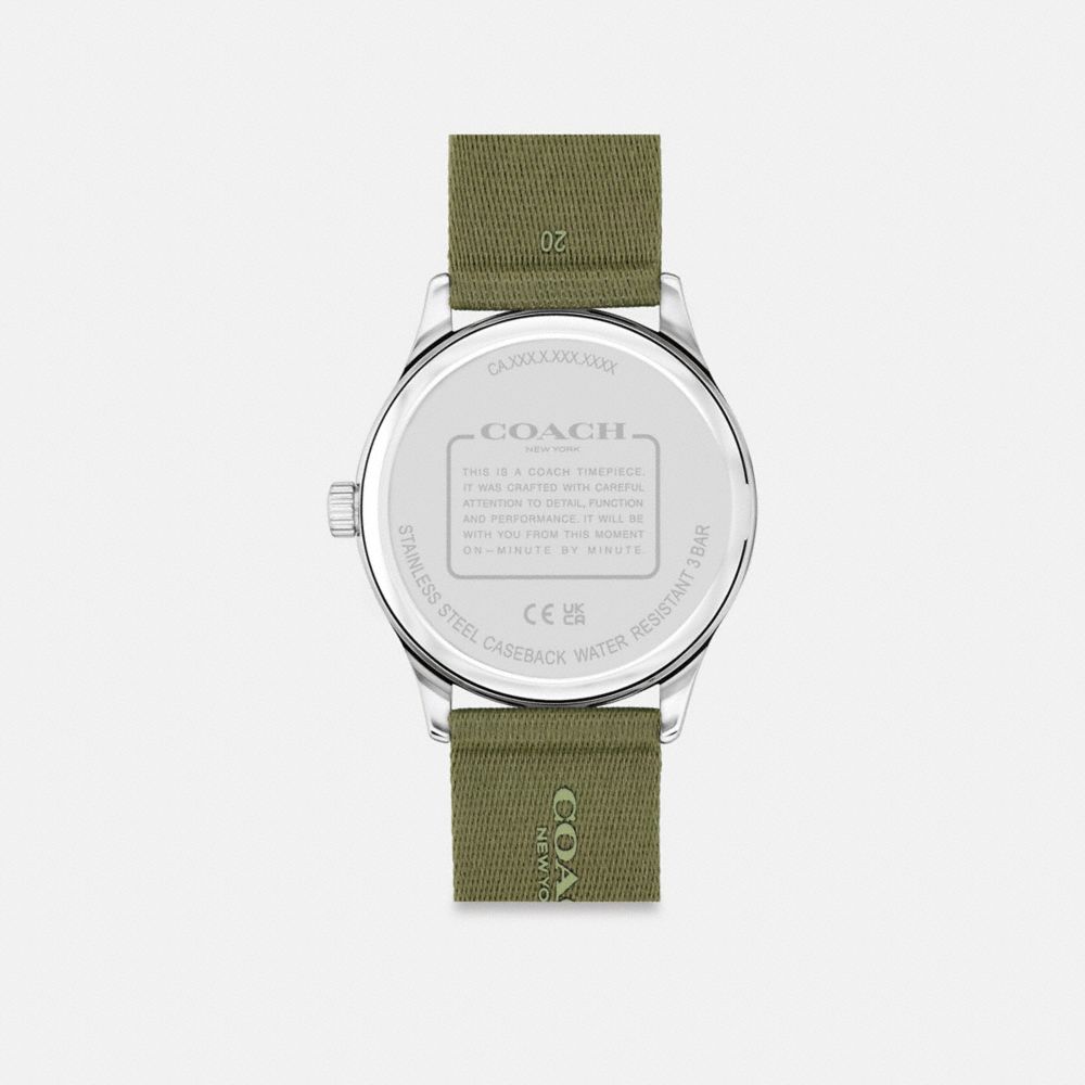 COACH®,MONTRE BAXTER, 39 MM,Vert,Back View