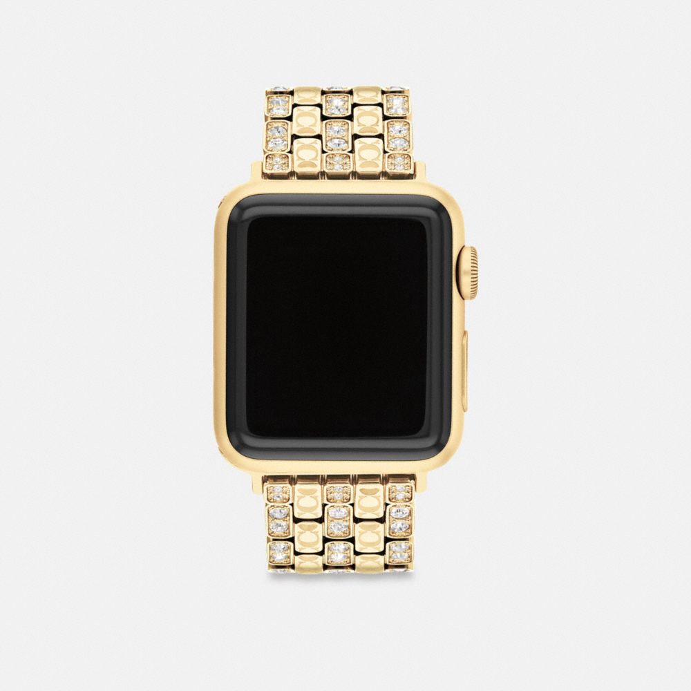 Shop Coach Apple Watch® Strap, 38mm, 40mm And 41mm In Gold