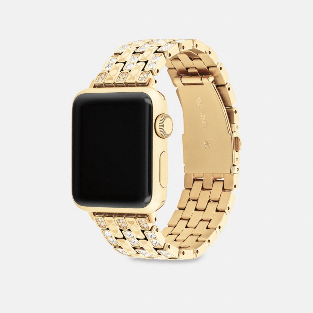 Shop Coach Apple Watch® Strap, 38mm, 40mm And 41mm In Gold