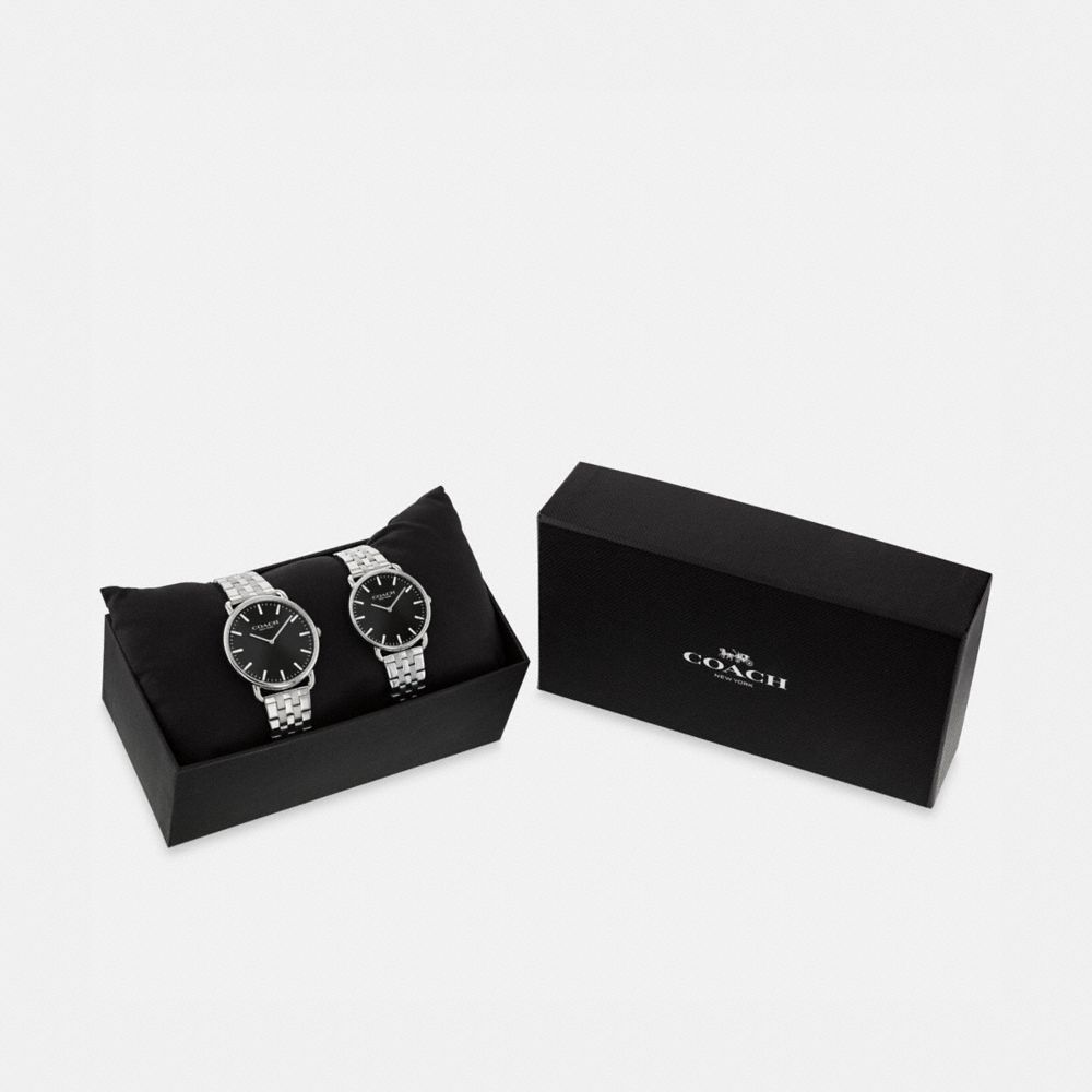 COACH®,Elliot Watch Gift Set, 36 Mm And 41 Mm,Analog,Crystal,Logo,Stainless Steel,Casual,,Front View
