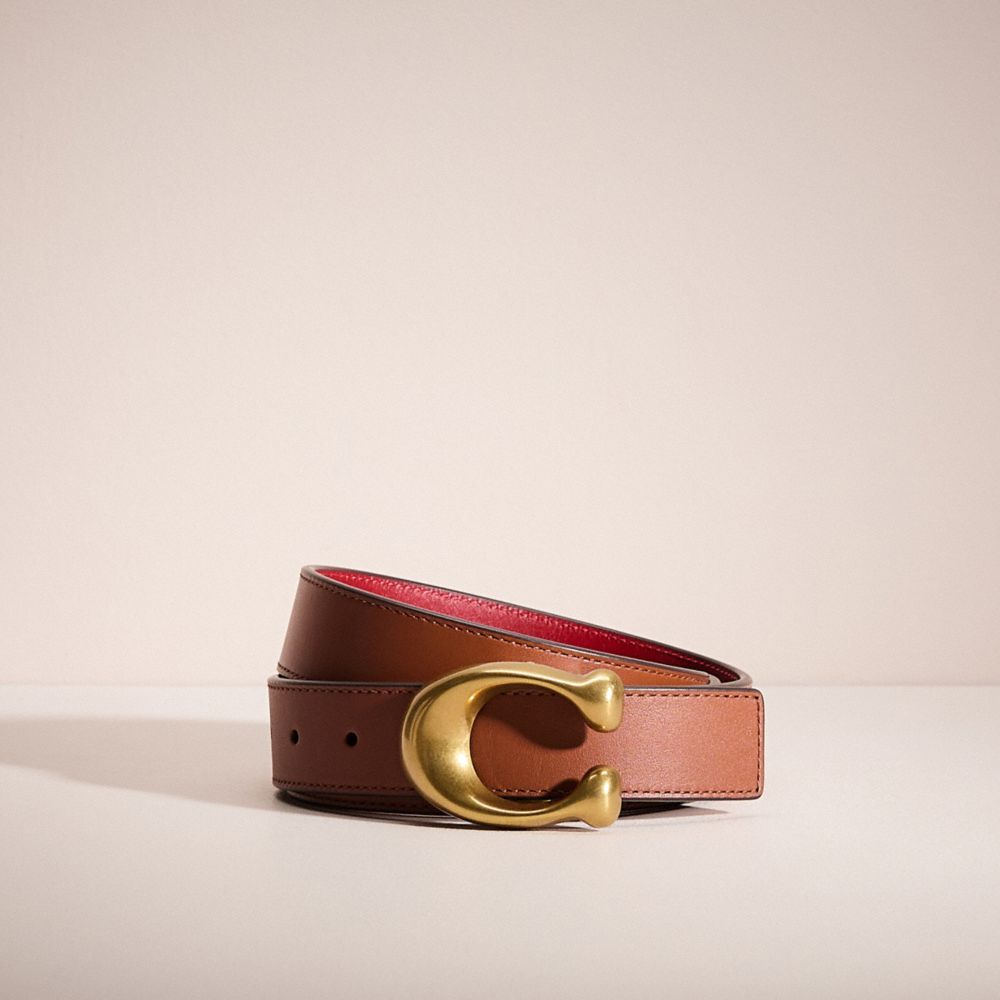 COACH】Sculpted C Buckle Cut To Size Reversible Belt 32 Mm