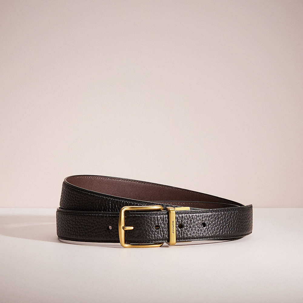 Shop Coach Restored Signature And Harness Buckle Cut To Size Belt, 32mm In Black/mahogany