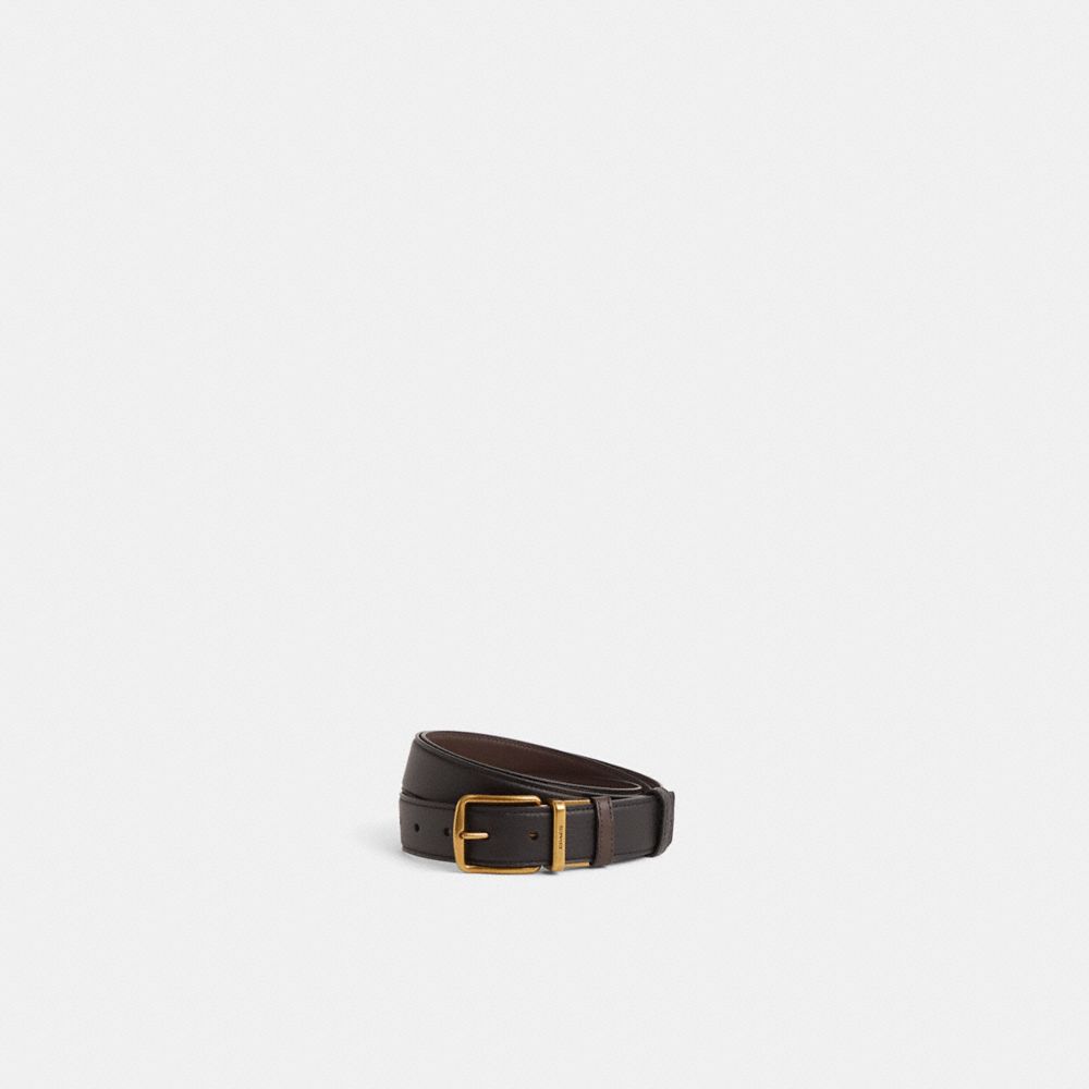 Coach Restored Signature And Harness Buckle Cut To Size Belt, 32mm In Black/mahogany